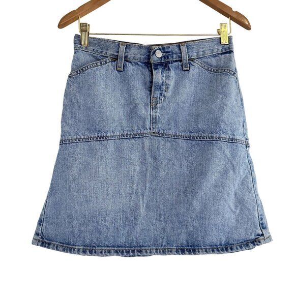 GAP Dresses & Skirts - Vintage Gap Women's Y2k 90s Blue Light Wash Cowboy Denim Mini Skirt Size 1